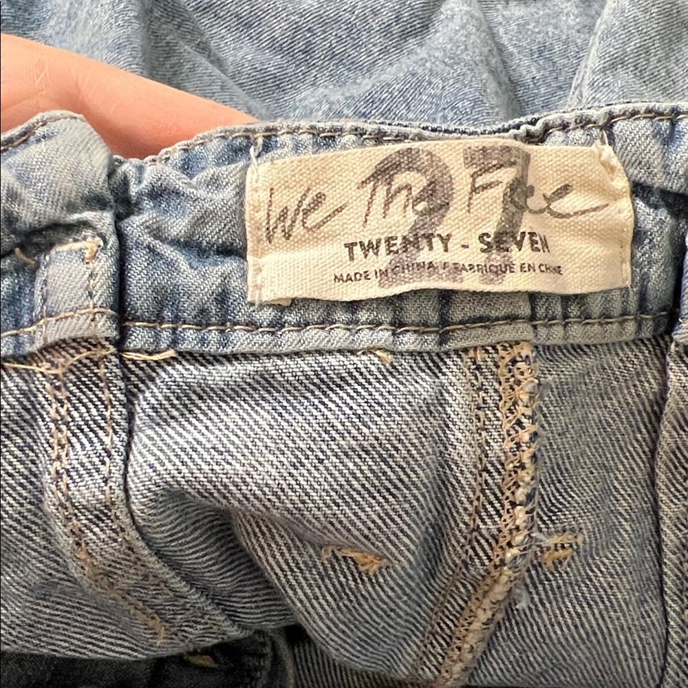We The Free Pencil Me In Denim Mini Skirt with a high-rise size 27 Y2K Boho - Picture 3 of 4